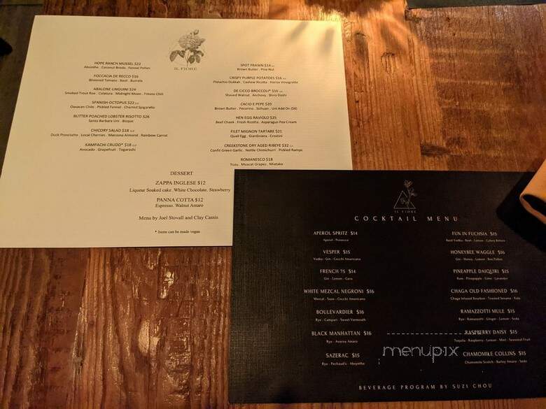 Il Fiore - Los Angeles, CA menu_pic