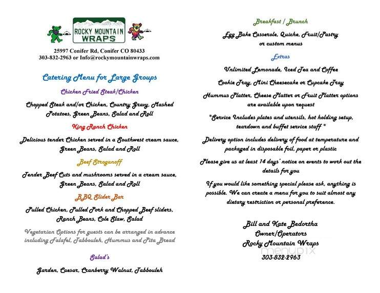 Rocky Mountain Wraps - Conifer, CO menu_pic