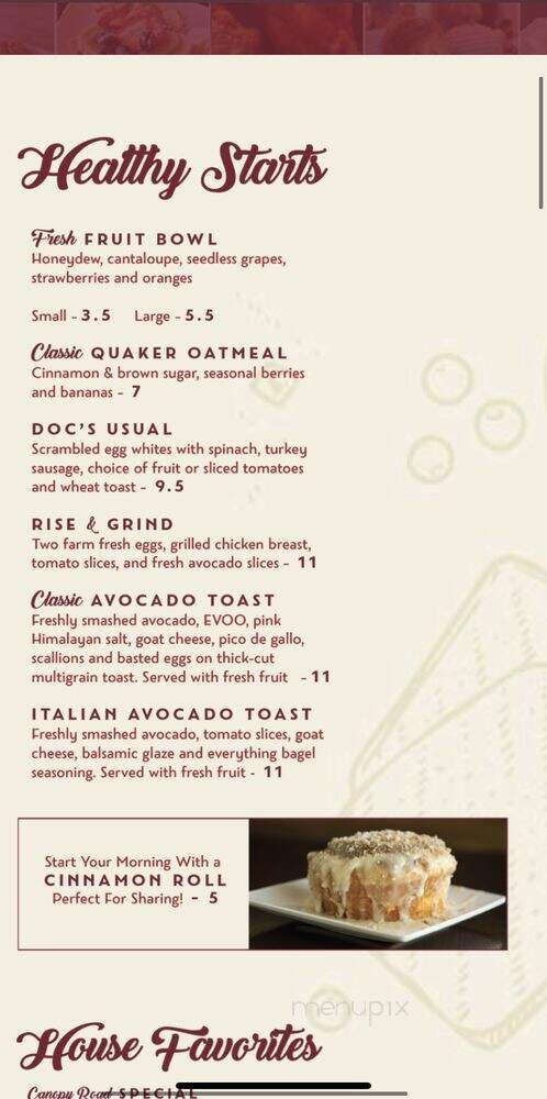 Canopy Road Cafe - Saint Johns, FL menu_pic
