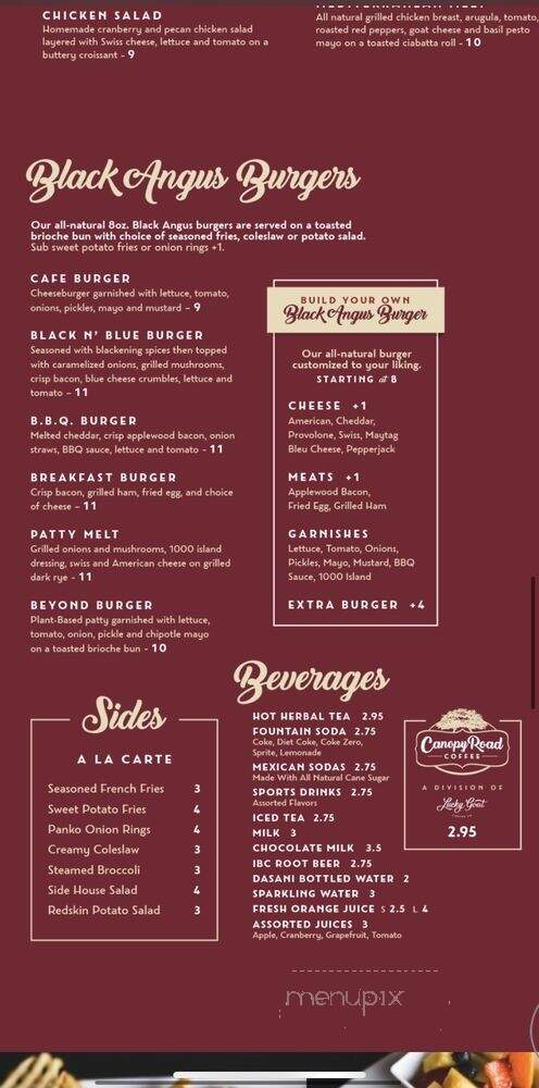 Canopy Road Cafe - Saint Johns, FL menu_pic