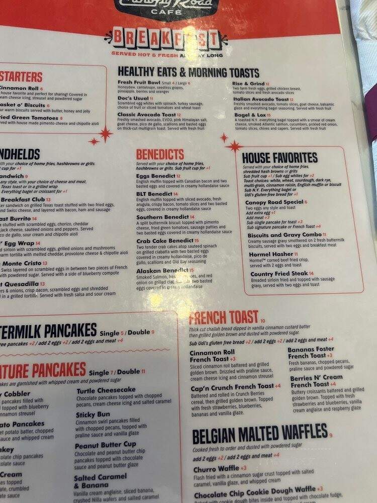 Canopy Road Cafe - Saint Johns, FL menu_pic
