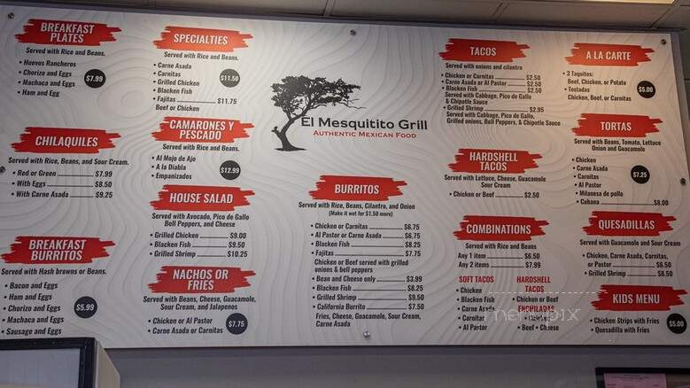 El Mesquitito Grill - Costa Mesa, CA menu_pic