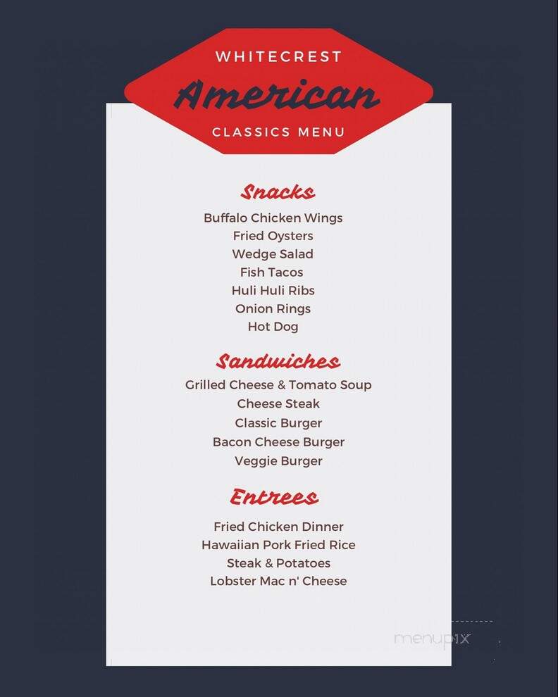 Whitecrest Eatery - Stonington, CT menu_pic