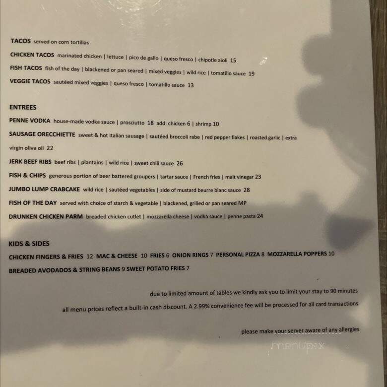 Ocean House Tap and Grill - Sea Bright, NJ menu_pic