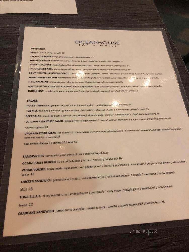 Ocean House Tap and Grill - Sea Bright, NJ menu_pic