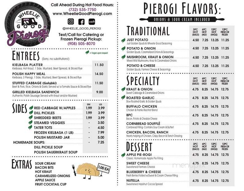 Wheelie Good Pierogi - Rahway, NJ menu_pic