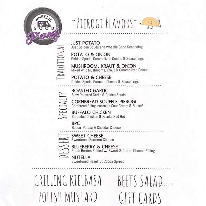Wheelie Good Pierogi - Rahway, NJ menu_pic