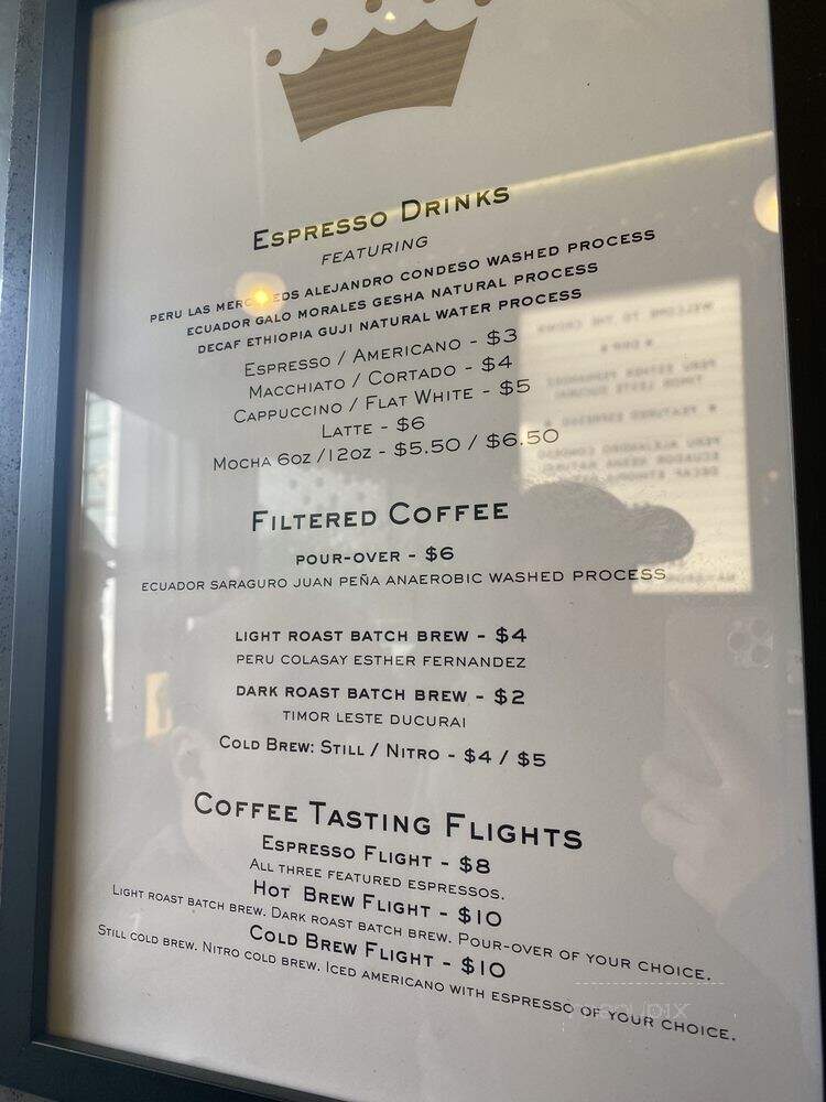 The Crown: Royal Coffee Lab & Tasting Room - Oakland, CA menu_pic
