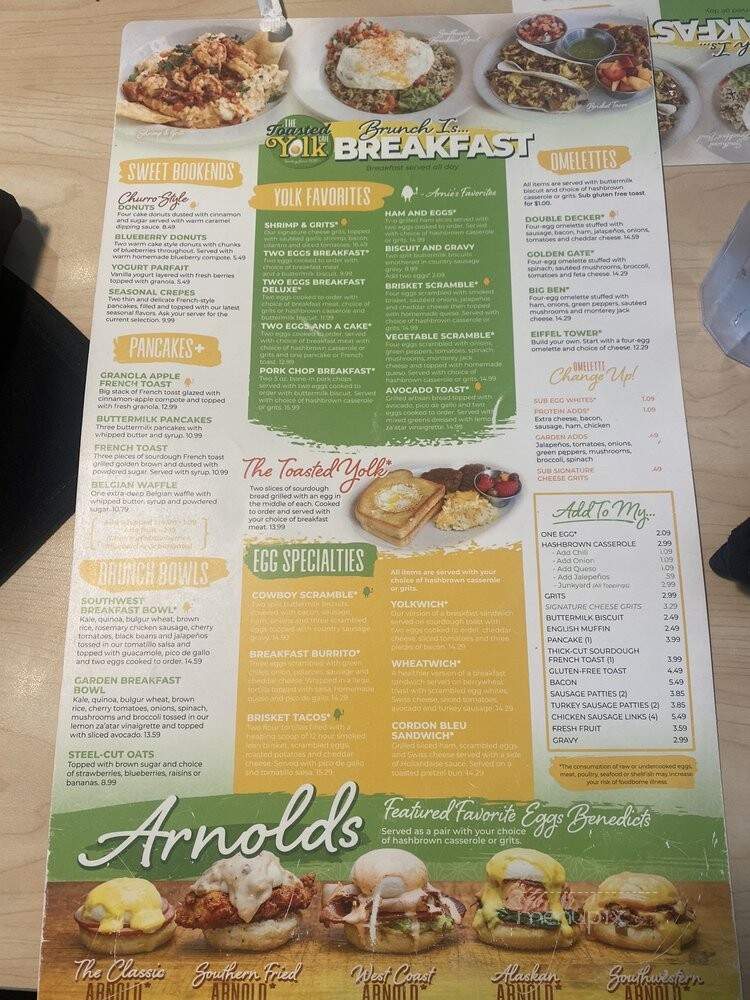 The Toasted Yolk Cafe - Beaumont, TX menu_pic