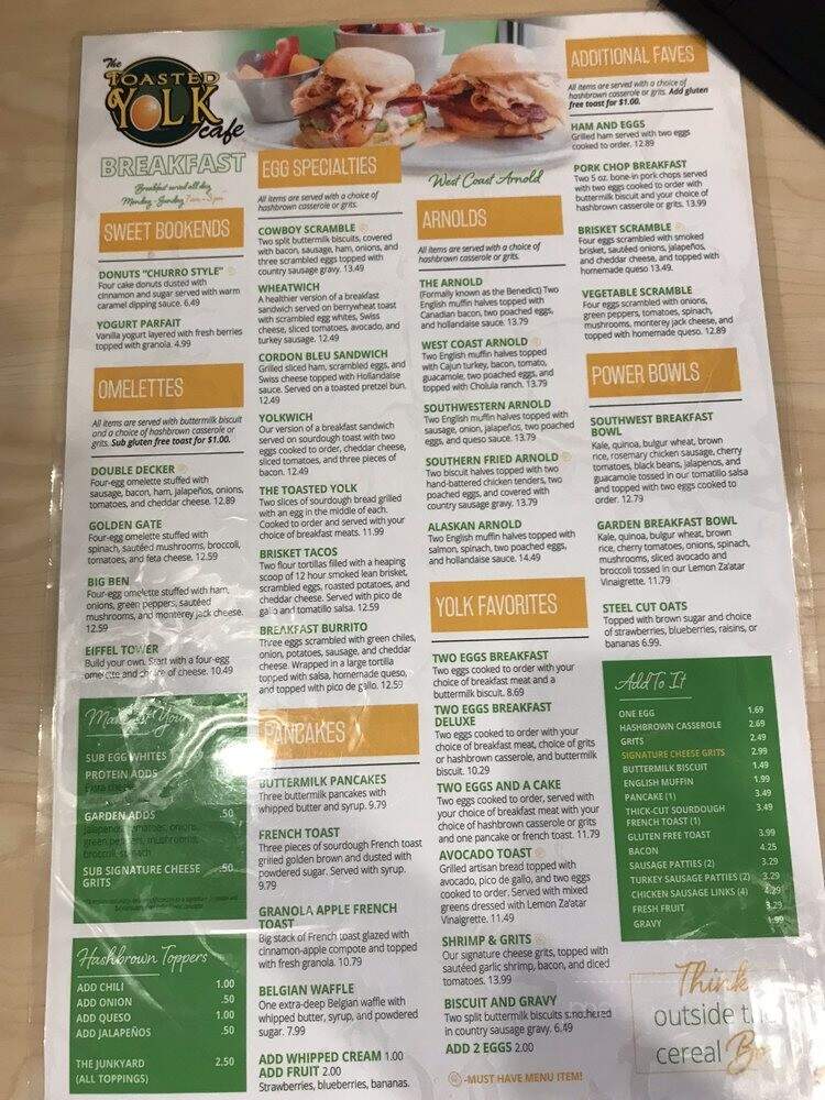 The Toasted Yolk Cafe - Beaumont, TX menu_pic