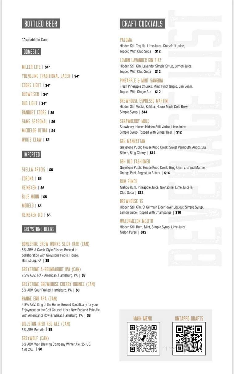 Greystone Brew House - Dillsburg, PA menu_pic