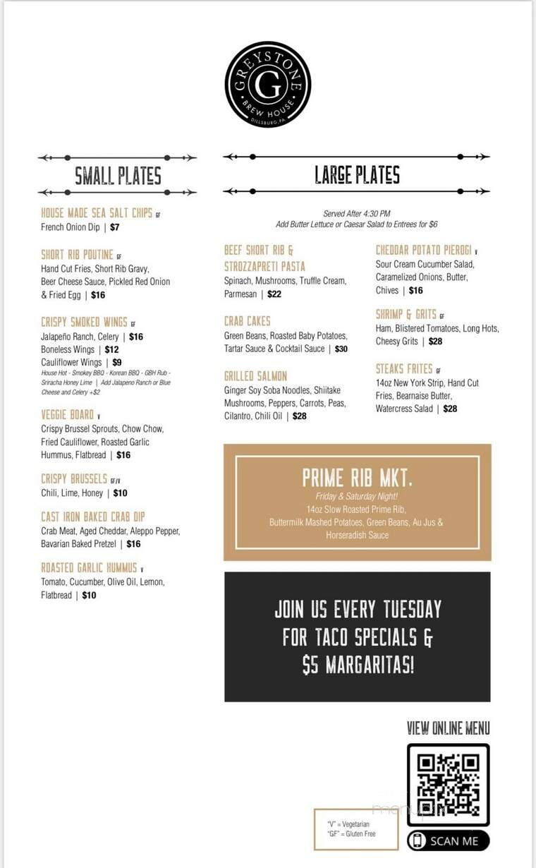 Greystone Brew House - Dillsburg, PA menu_pic