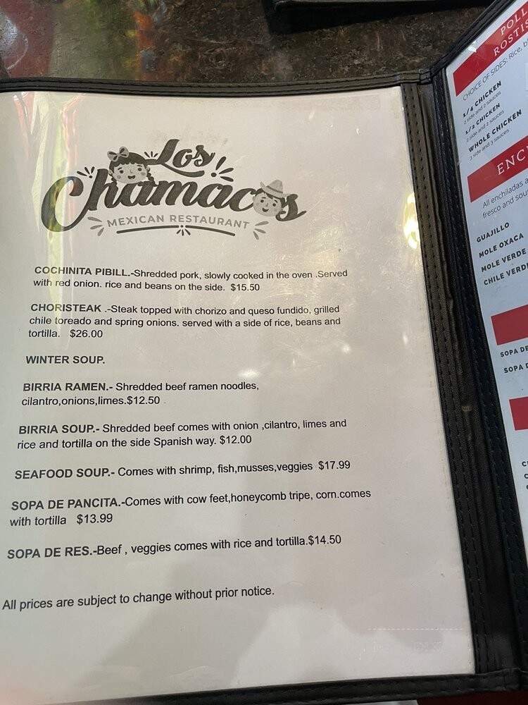 Los Chamacos Mexican Restaurant - Arlington, VA menu_pic