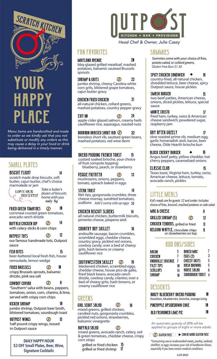 The Outpost Kitchen - Maitland, FL menu_pic