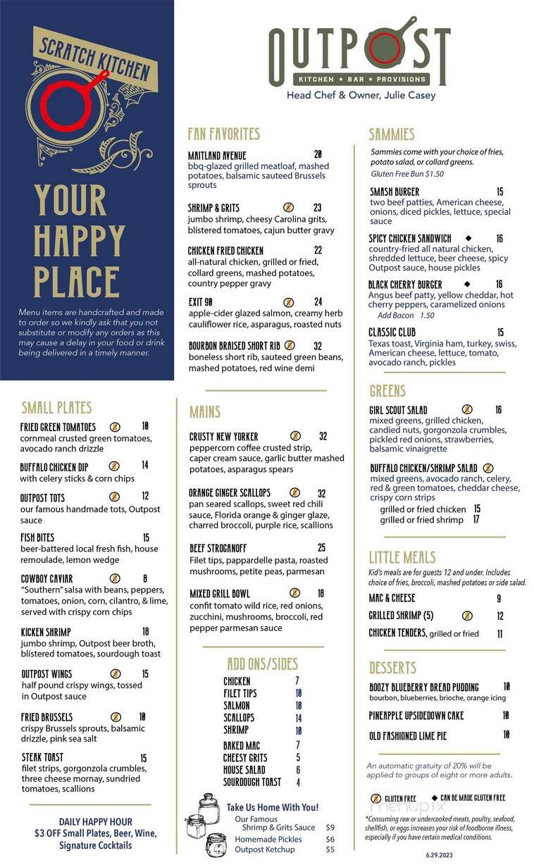 The Outpost Kitchen - Maitland, FL menu_pic