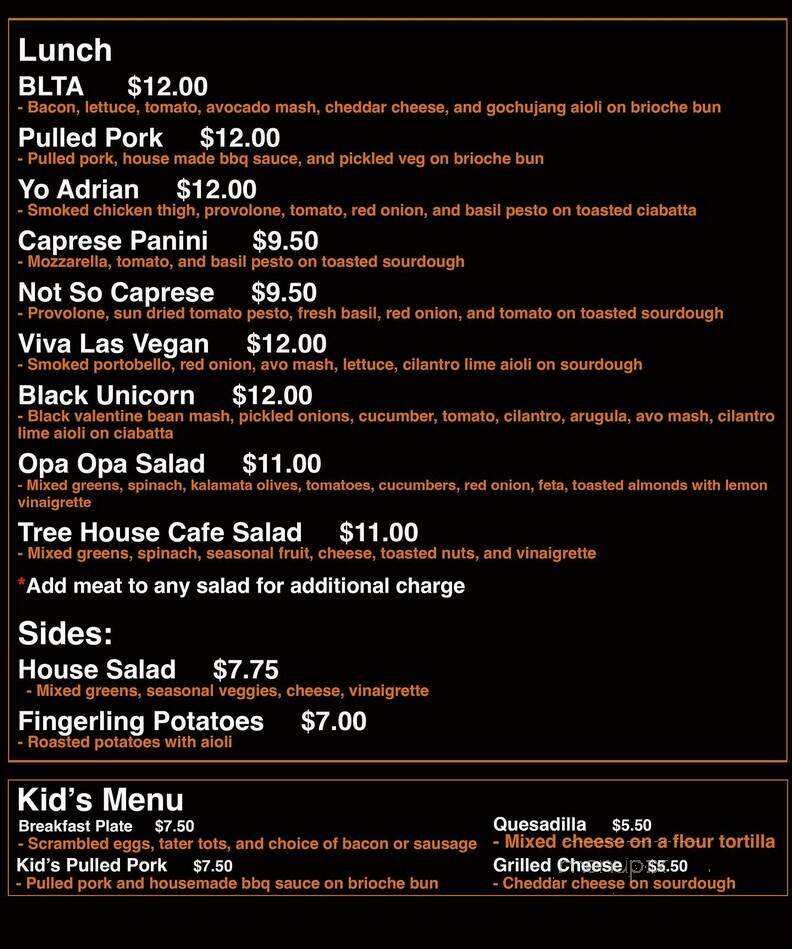 Tree House Cafe - West Sacramento, CA menu_pic