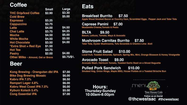 Tree House Cafe - West Sacramento, CA menu_pic