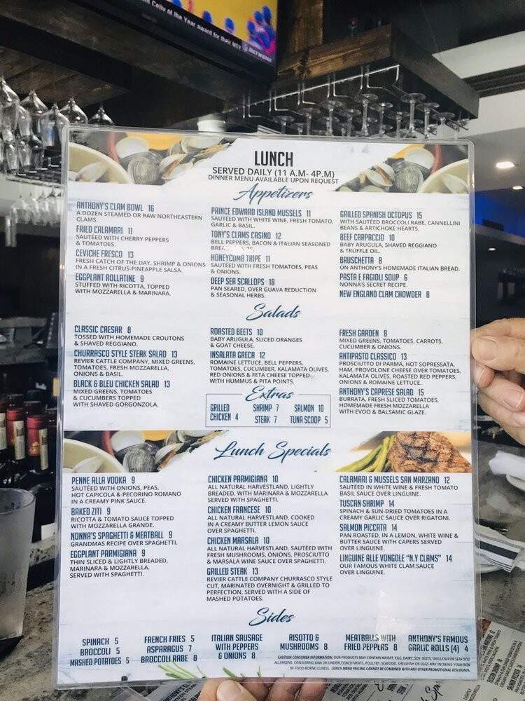 Anthony's Clam House & Grill - Fort Lauderdale, FL menu_pic