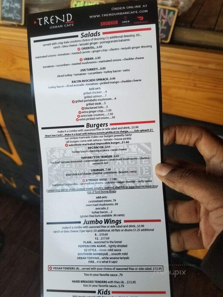 Trend Urban Cafe - Stone Mountain, GA menu_pic