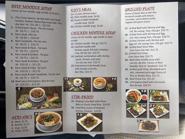 Pho Craze - Pinole, CA menu_pic
