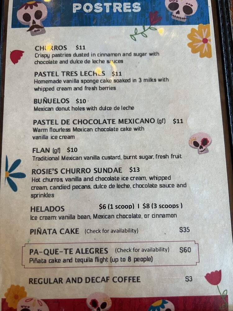 Fat Rosie's Taco & Tequila Bar - Schaumburg, IL menu_pic