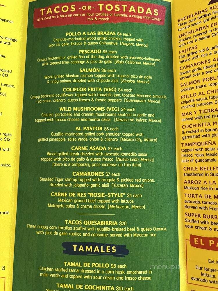 Fat Rosie's Taco & Tequila Bar - Schaumburg, IL menu_pic