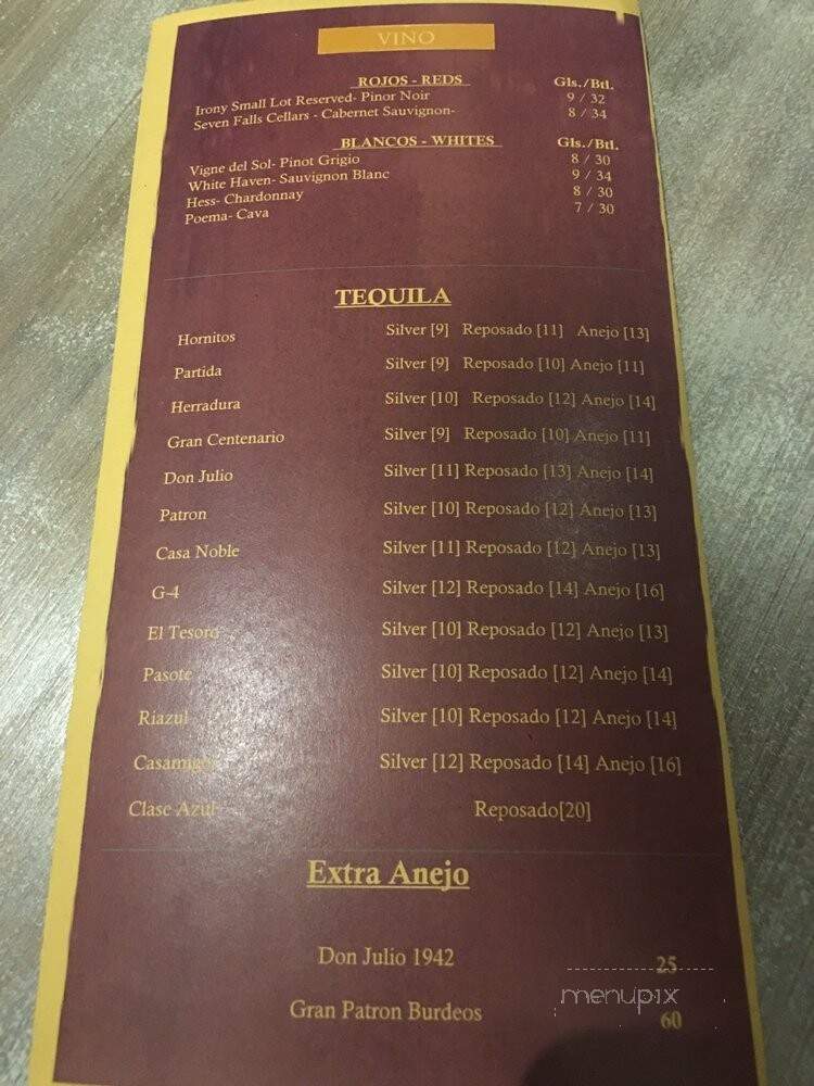 Fat Rosie's Taco & Tequila Bar - Schaumburg, IL menu_pic