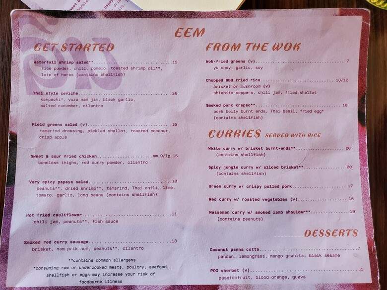 Eem - Portland, OR menu_pic
