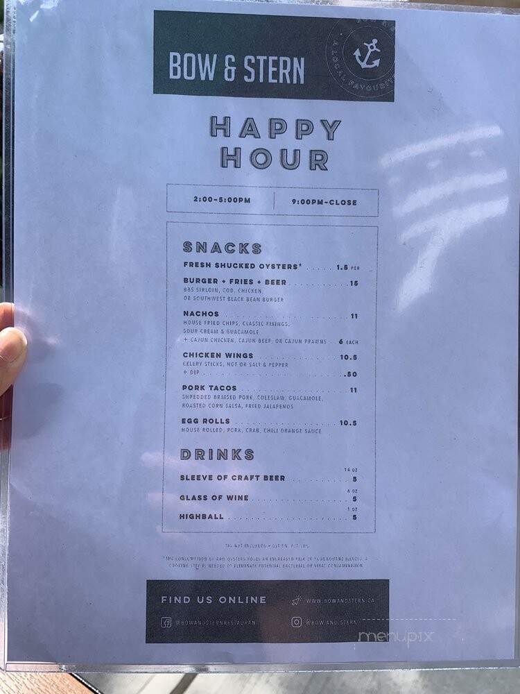 Bow & Stern - Chilliwack, BC menu_pic