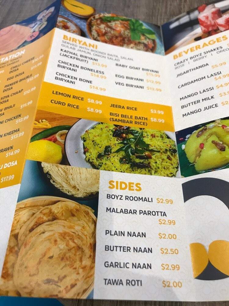 Dosa Boyz - Brampton, ON menu_pic