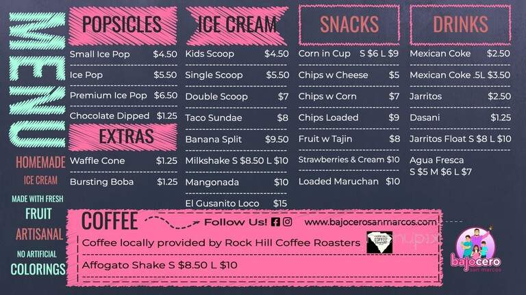 Bajo Cero San Marcos - Rock Hill, SC menu_pic