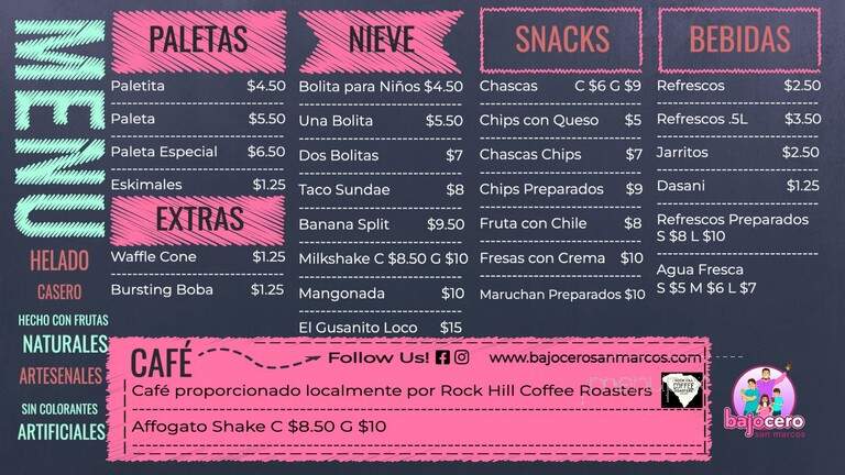 Bajo Cero San Marcos - Rock Hill, SC menu_pic
