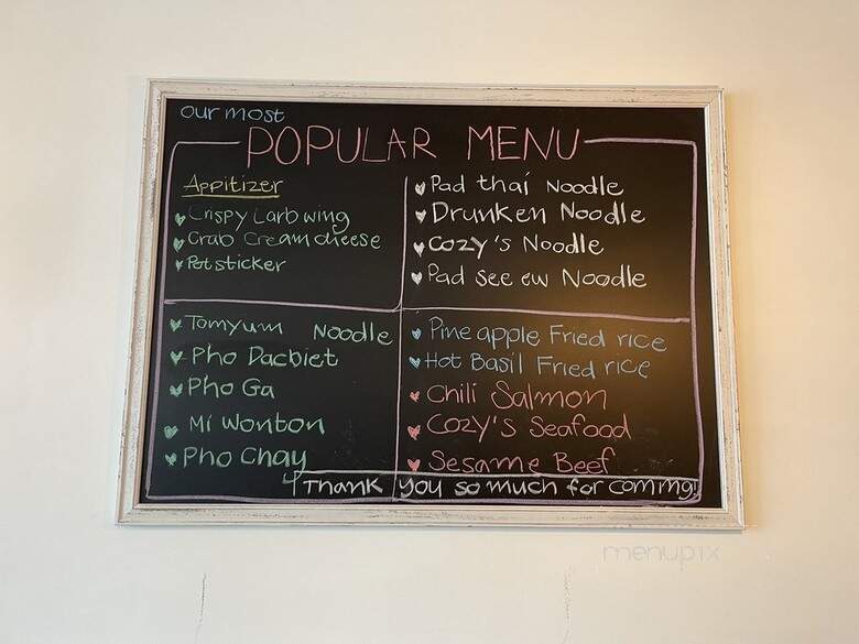 Cozy Pho & Thai Kitchen - South Weymouth, MA menu_pic