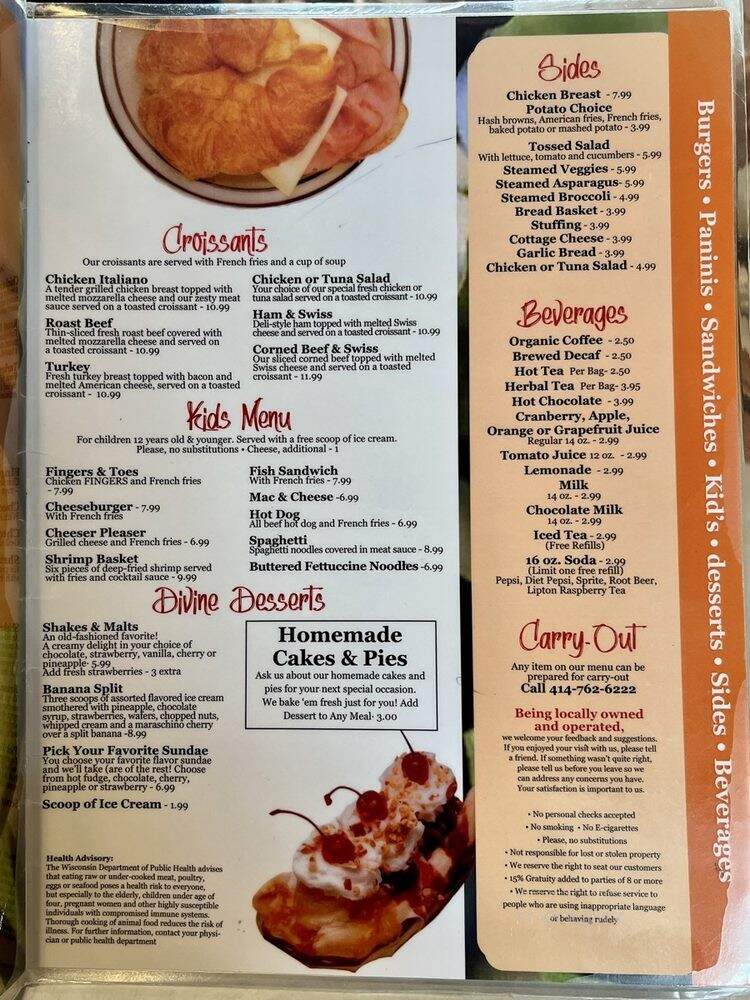 Olive Tree Cafe - Oak Creek, WI menu_pic