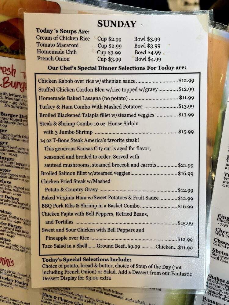 Olive Tree Cafe - Oak Creek, WI menu_pic