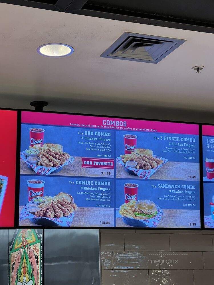 Raising Cane's Chicken Fingers - St. Cloud, MN menu_pic