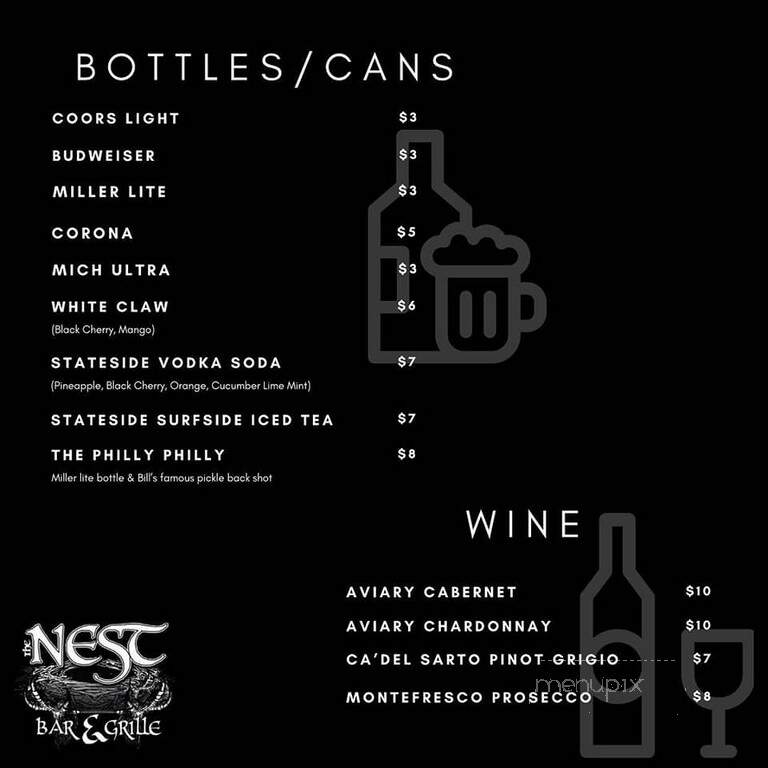 The Nest Bar and Grille - Bethlehem, PA menu_pic