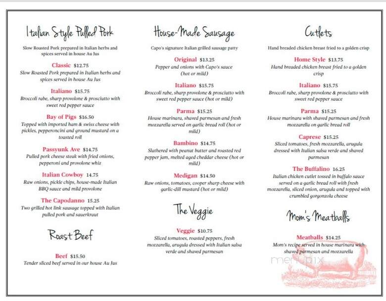 Capo's Pork & Sausage Co. - Chadds Ford, PA menu_pic