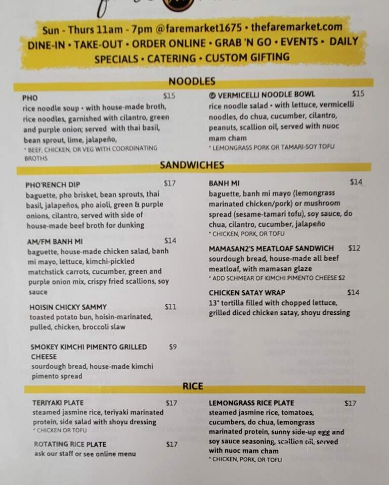Fare Market - Freeland, WA menu_pic