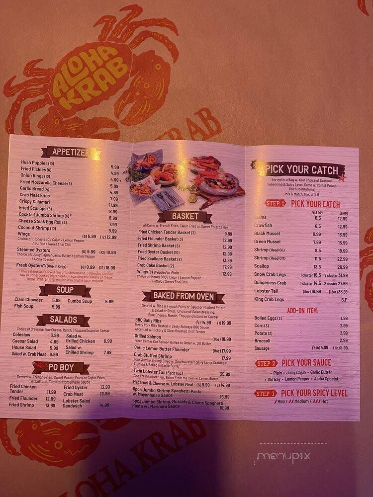 Aloha Krab - Bergenfield, NJ menu_pic