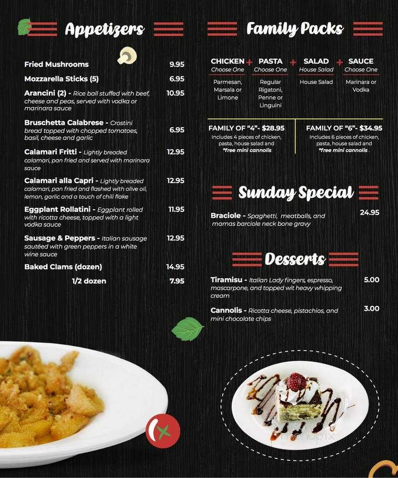 Capri Xpress - Lemont, IL menu_pic