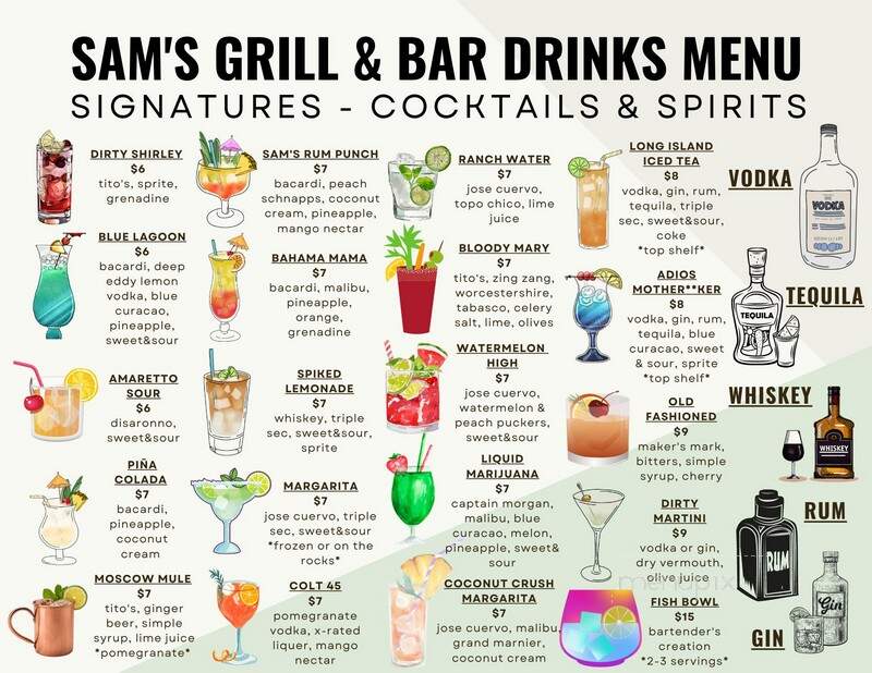 Sam's Grill & Bar - Fort Worth, TX menu_pic