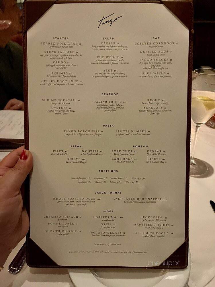 Tango Room - Dallas, TX menu_pic