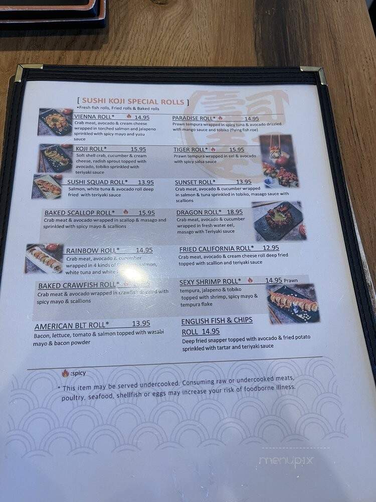 Sushi Koji - Vienna, VA menu_pic