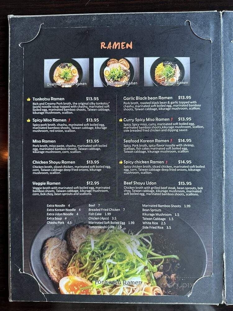 Kazama Ramen Bar - Tulsa, OK menu_pic