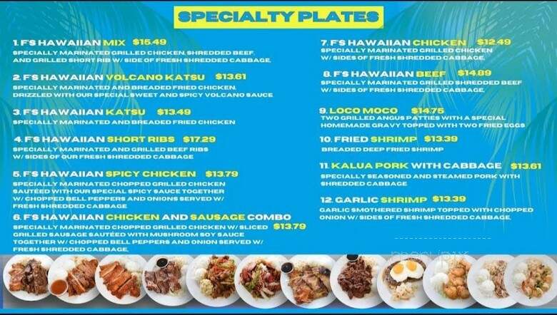 Fs Hawaiian Food - Tulsa, OK menu_pic