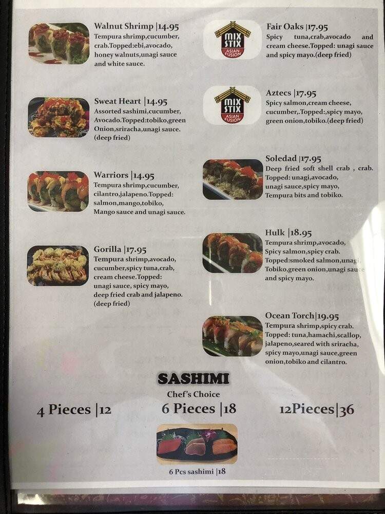 Mix Stix Asian Fusion - Soledad, CA menu_pic