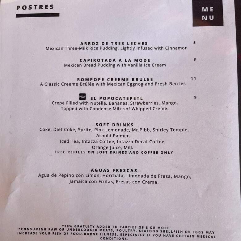 De Poca Madre - Corona, CA menu_pic