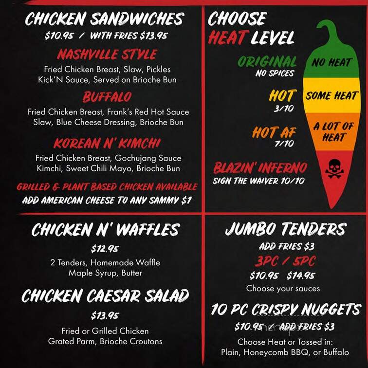 Kick'n Chicken - Farmingdale, NY menu_pic