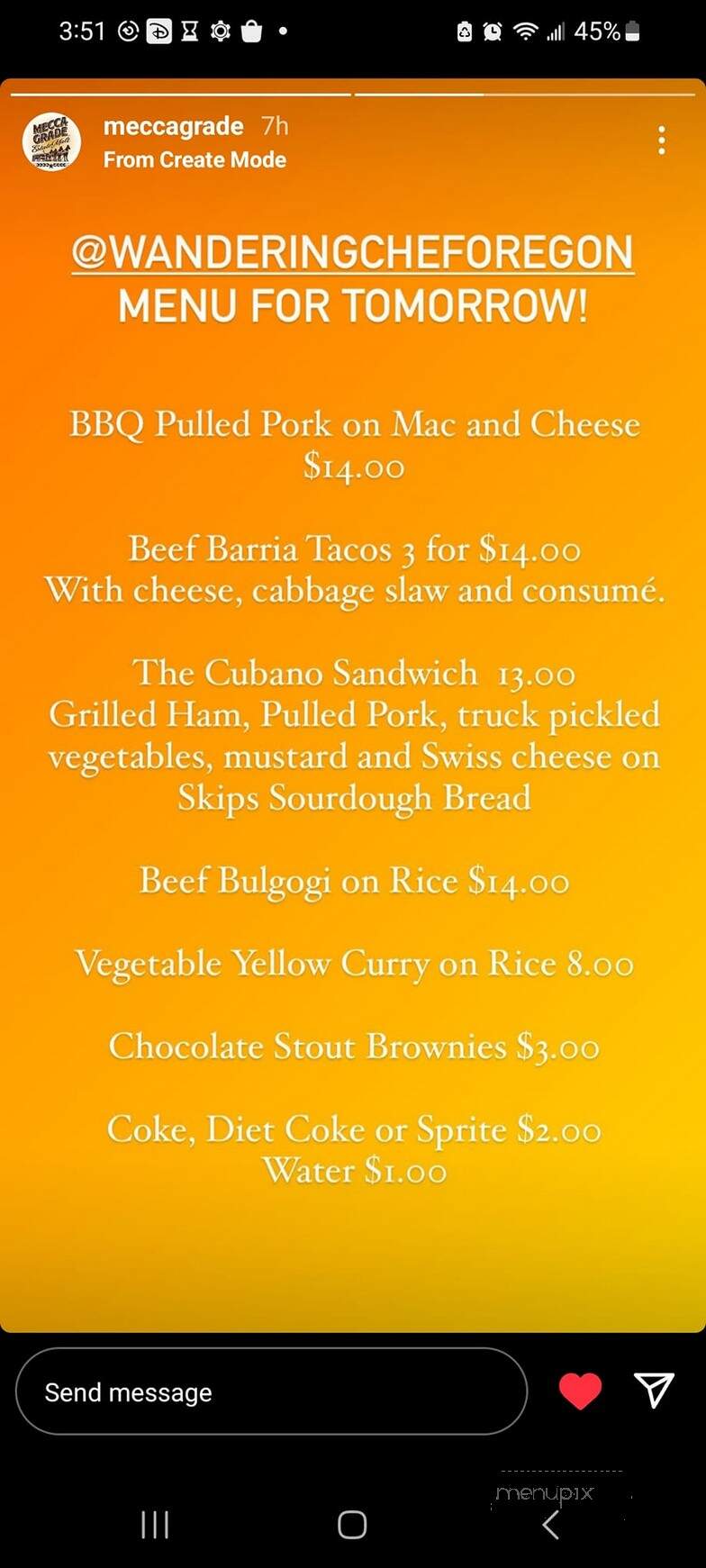 Wandering Chef - Madras, OR menu_pic